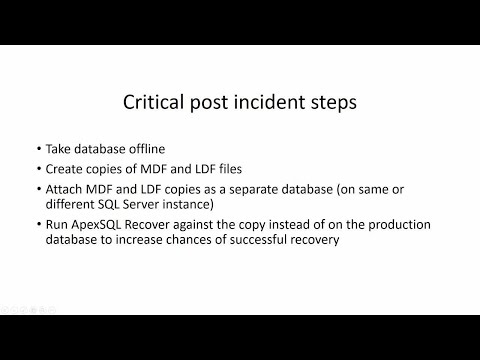 Recover SQL Data Loss: ApexSQL Recover to the Rescue